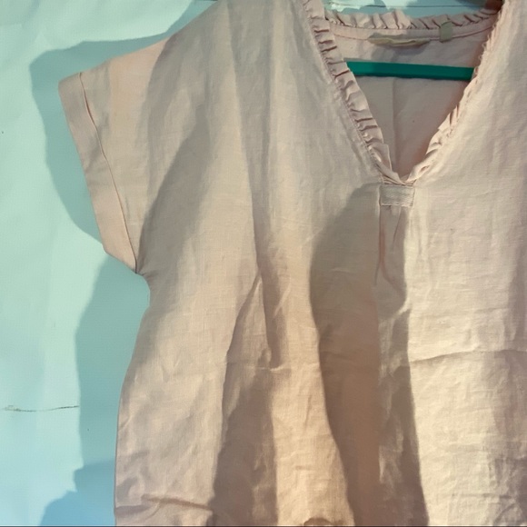 Soft Surrounding Pink Linen Peplum Top size Medium - Picture 2 of 7